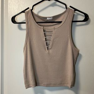 Garage Rhinestone Rodeo Ribbed Cropped Tank